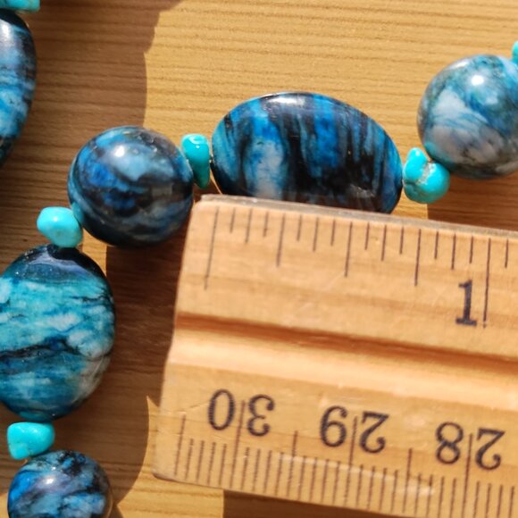 Jay King DTR blue Plume and Turquoise 43" Necklace 925 Sterling Silver, - Picture 5 of 16